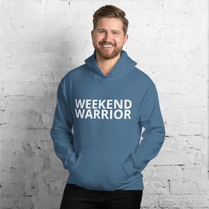 weekend warrior hoodie unisex blue