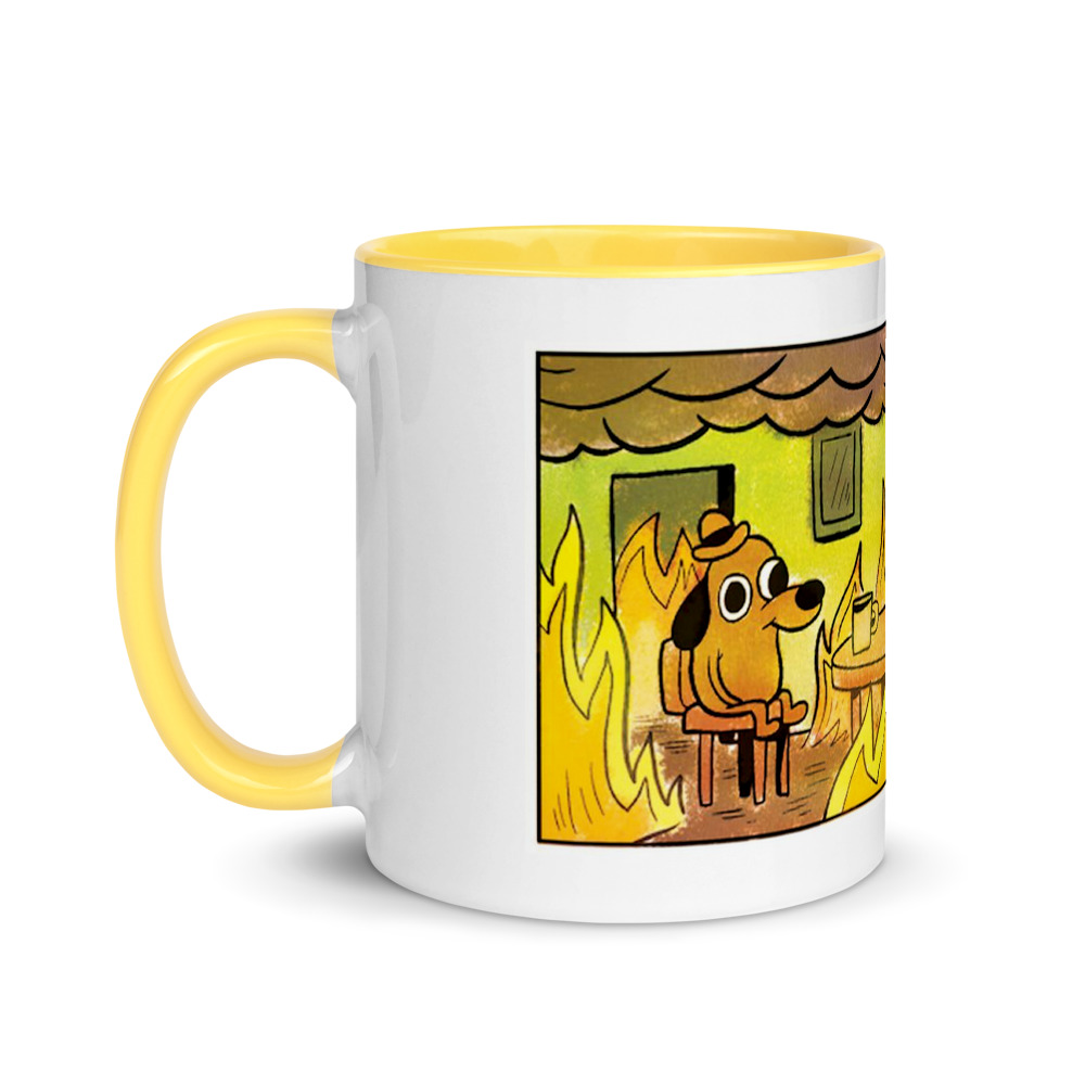  ThisFine this is fine mug,funy Mug Travel Coffee Mug