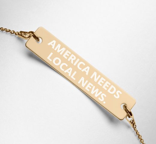 America Needs Local News Bar Chain Bracelet gold