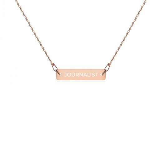 Journalist Engraved Bar Chain Necklace gold