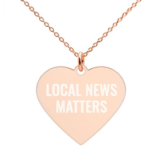 Local News Matters Heart Necklace rose gold