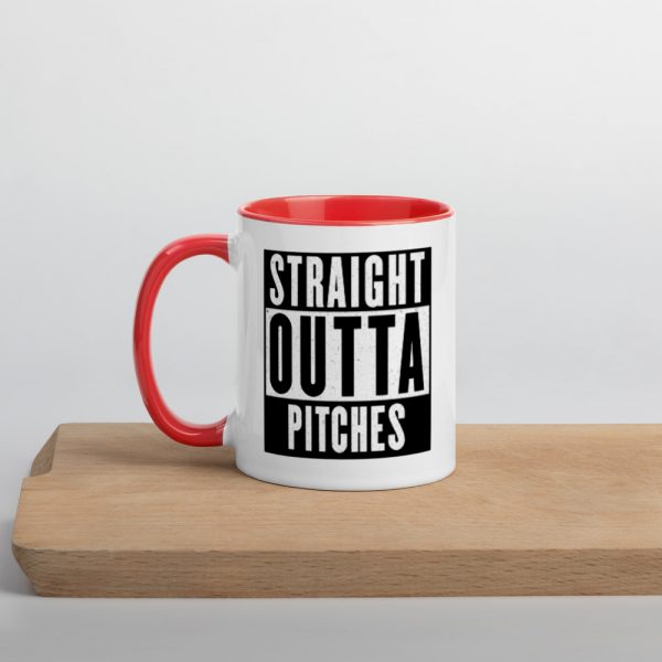 Straight Outta Pitches Mug with Color Inside red