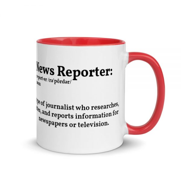 Define Reporter Mug with Color Inside For Lefties red