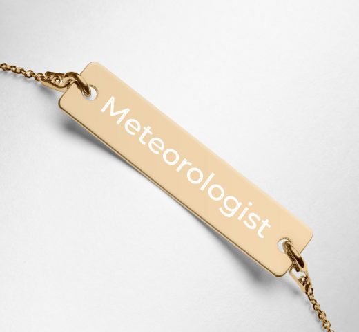Meteorologist Engraved Bar Chain Bracelet Gold