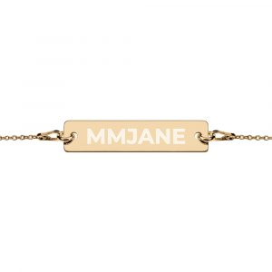 MMJANE Engraved Bar Chain Bracelet gold