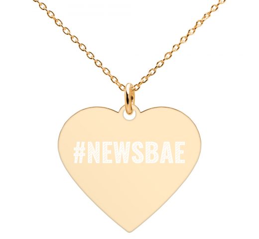 #NewsBae Engraved Heart Necklace gold