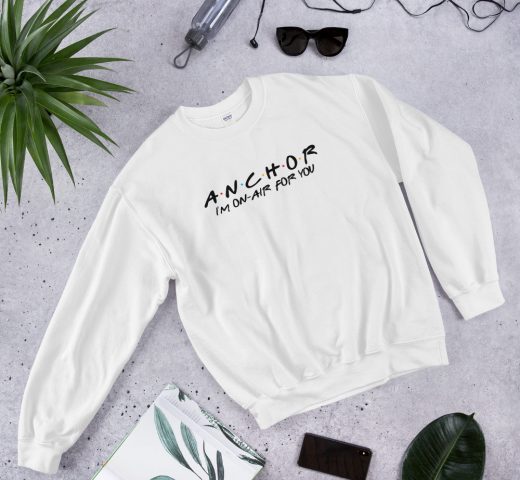 FRIENDS Themed Anchor Sweatshirt with Black Font white