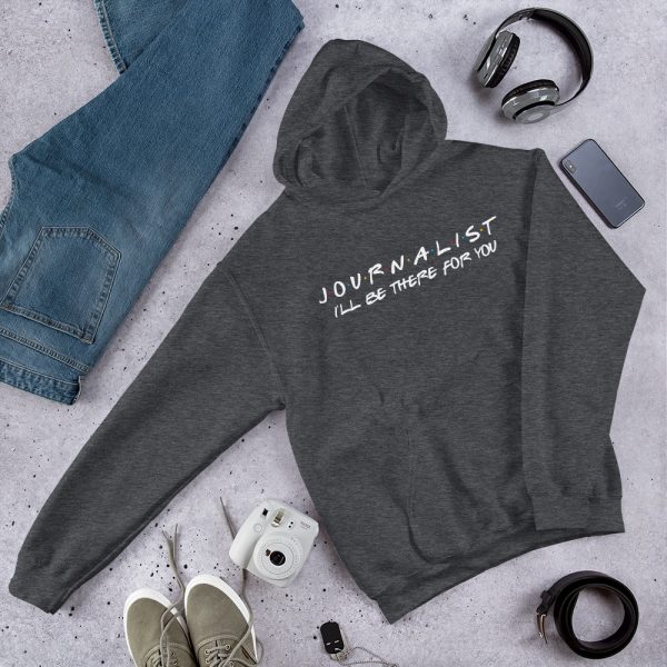 FRIENDS Themed Journalist Hoodie with White Font grey