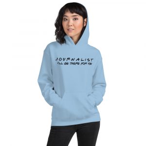 FRIENDS Themed Journalist Hoodie with Black Font blue