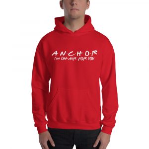 FRIENDS Themed Anchor Hoodie with White Font red