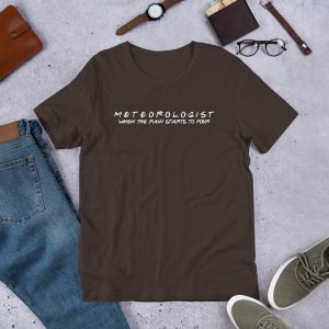 FRIENDS Themed Meteorologist T-Shirt with White Font brown