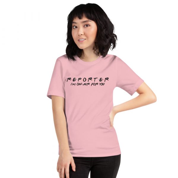 FRIENDS Themed Reporter T-Shirt with Black Font pink