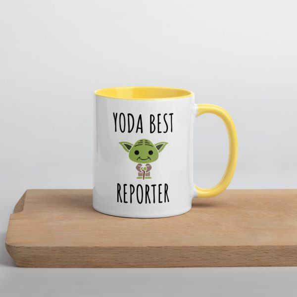 Yoda Best Reporter Mug with Color Inside yellow